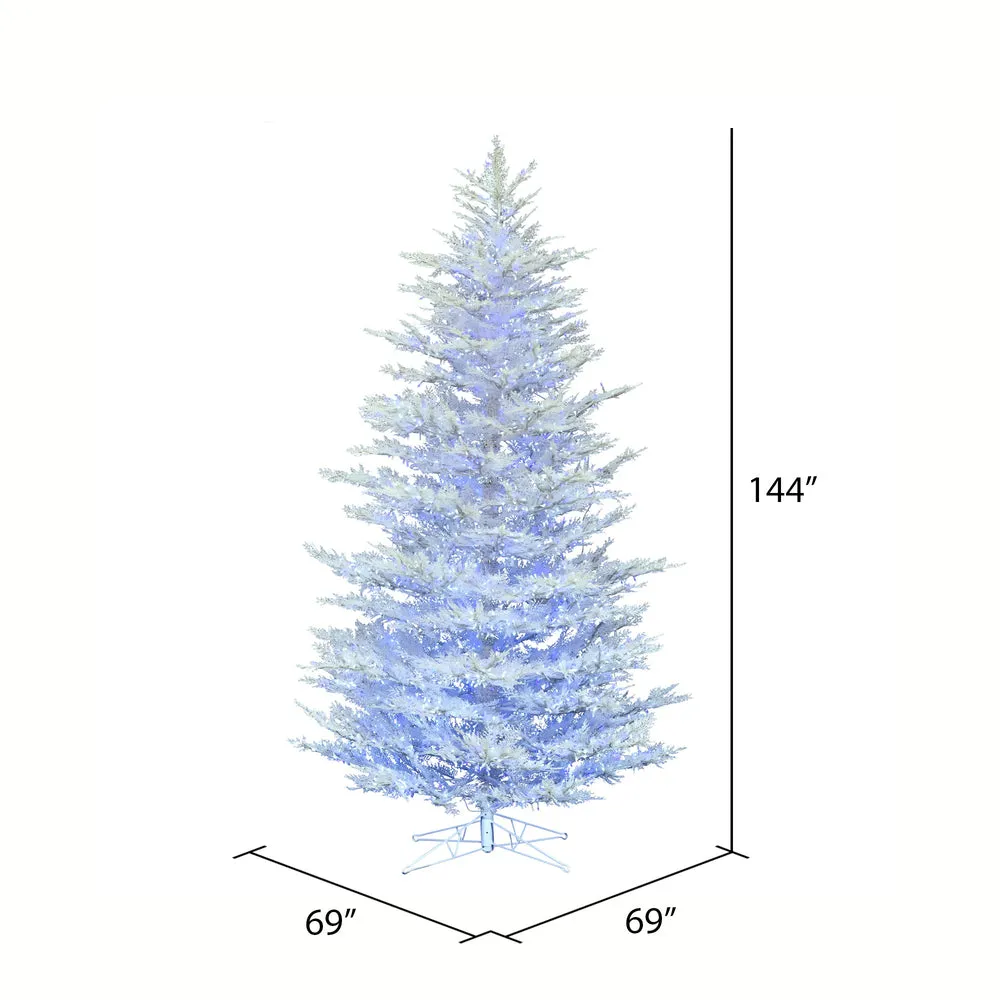 12'x69" Artificial Xmas Tree Low Voltage LED Pure White and Blue Twinkle Light