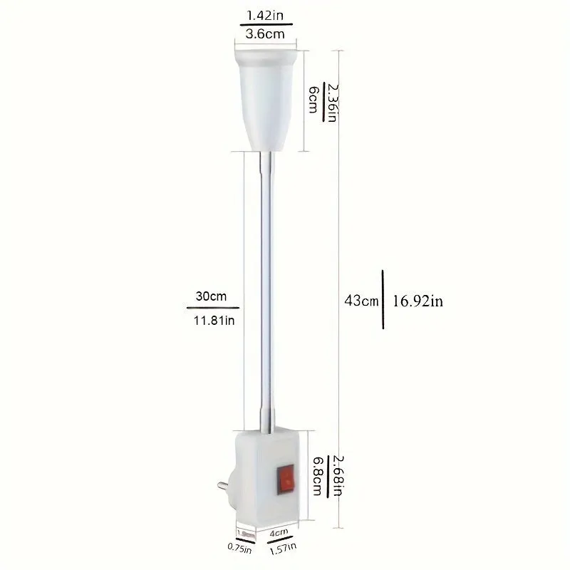 2Pack E27 Lamp Holders with Switch and Flexible Cable