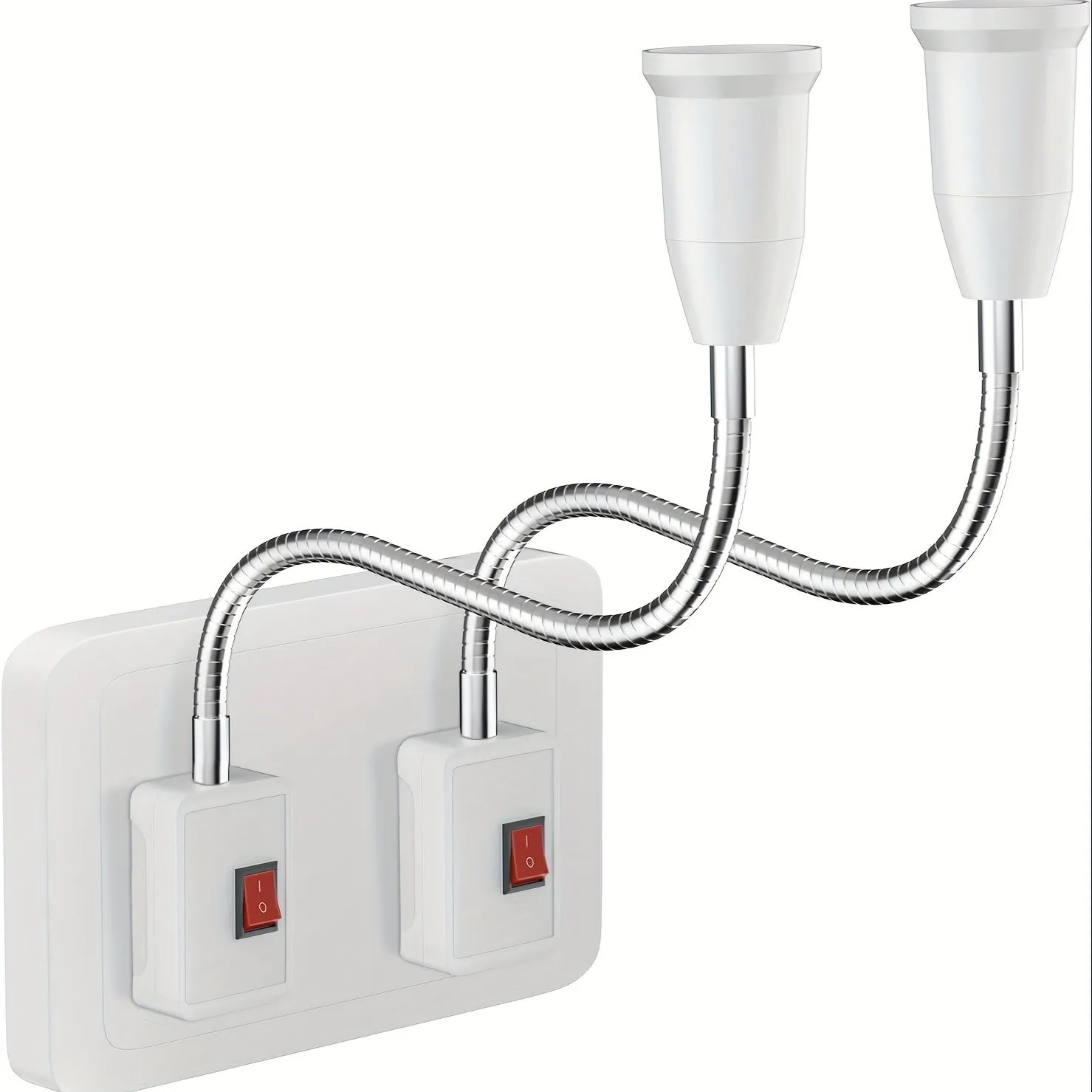 2Pack E27 Lamp Holders with Switch and Flexible Cable