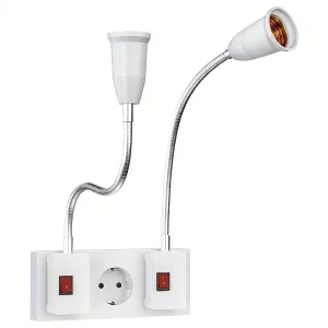 2Pack E27 Lamp Holders with Switch and Flexible Cable