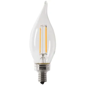 5.5W (60W Replacement) Soft White (2700K) Clear Flame Tip Filament LED Light Bulb (2-Pack)