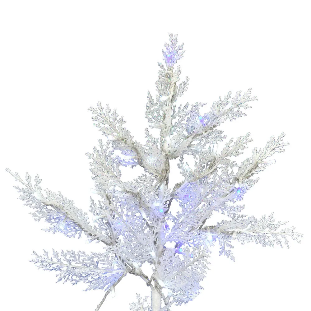 6.5'x50" Artificial Xmas Tree Low Voltage LED Pure White and Blue Light