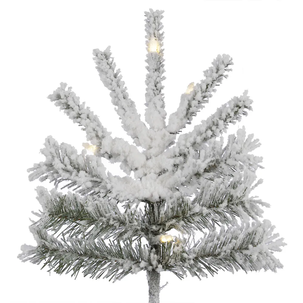 7.5' Flocked Sierra Fir Artificial Christmas Tree Colored LED Dura-Lit lights