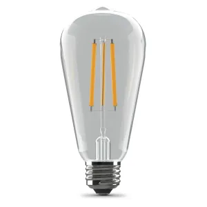 8.8W (60W Replacement) ST19 E26 Dimmable Enhance Straight Filament Clear Glass Vintage Edison LED Light Bulb, Daylight (4-Pack)