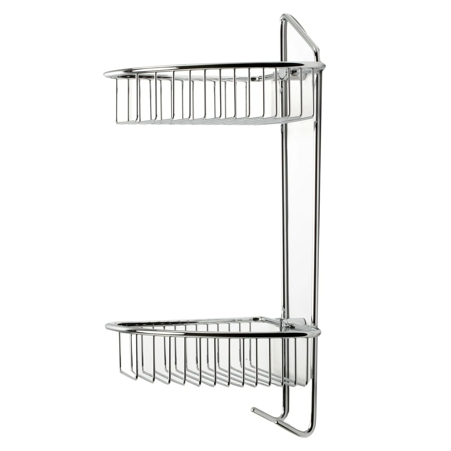 ALFI AB9532 Polished Chrome Corner Mounted Double Basket Shower Shelf Accessory