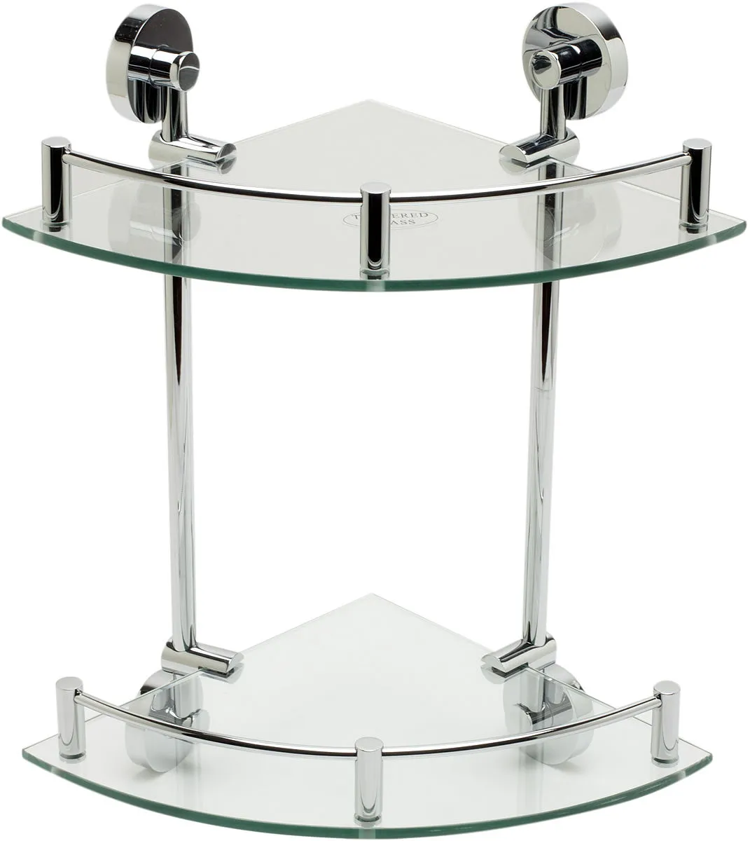 Alfi brand Double Glass Corner Shower Shelf - Polished Chrome