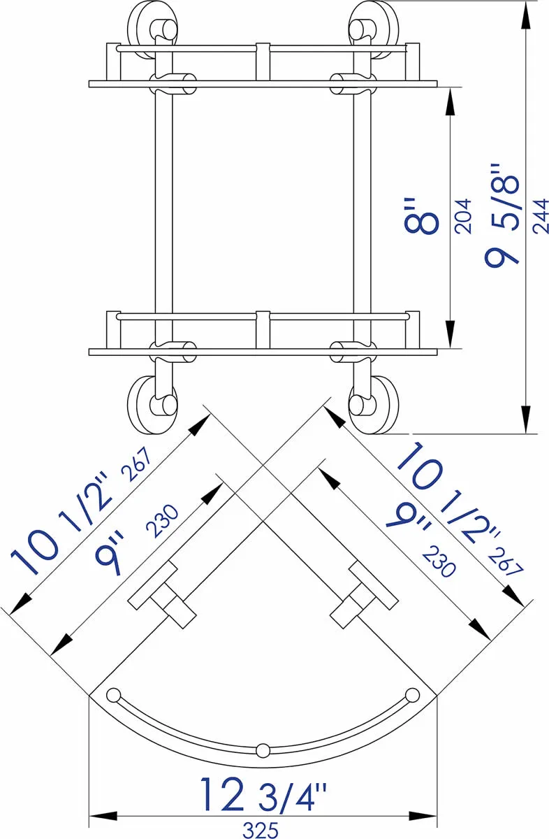 Alfi brand Double Glass Corner Shower Shelf - Polished Chrome