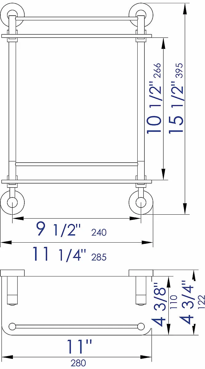 Alfi brand Double Glass Shower Shelf - Polished Chrome