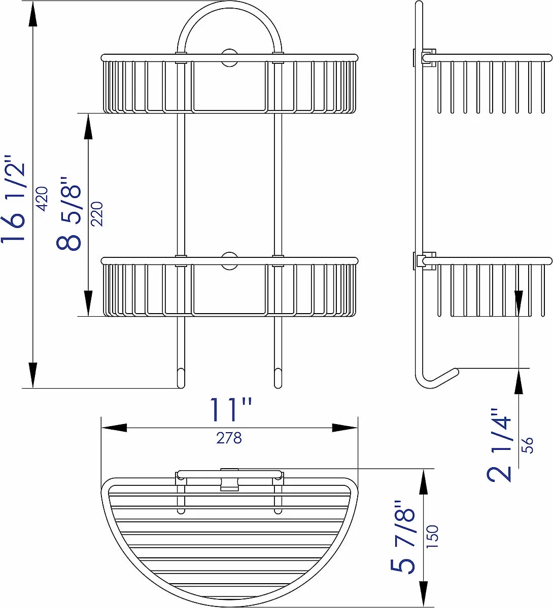 Alfi brand Shower Shelf - Polished Chrome