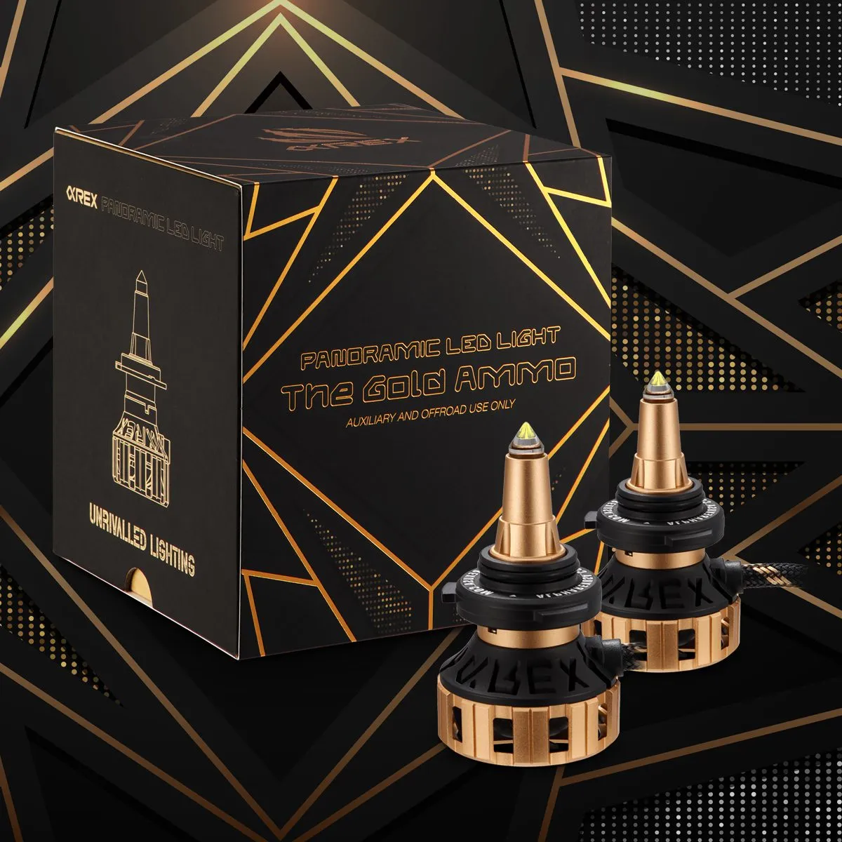 AlphaRex Gold Ammo Panoramic LED Light Bulbs