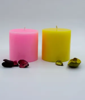 American-Elm Combo Pack of 2 Scented Rose & Lemon Aroma Candles (2.5x2.5 Inch)