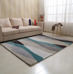 Aria Grey & Turquoise Soft Pile Shaggy Area Rug