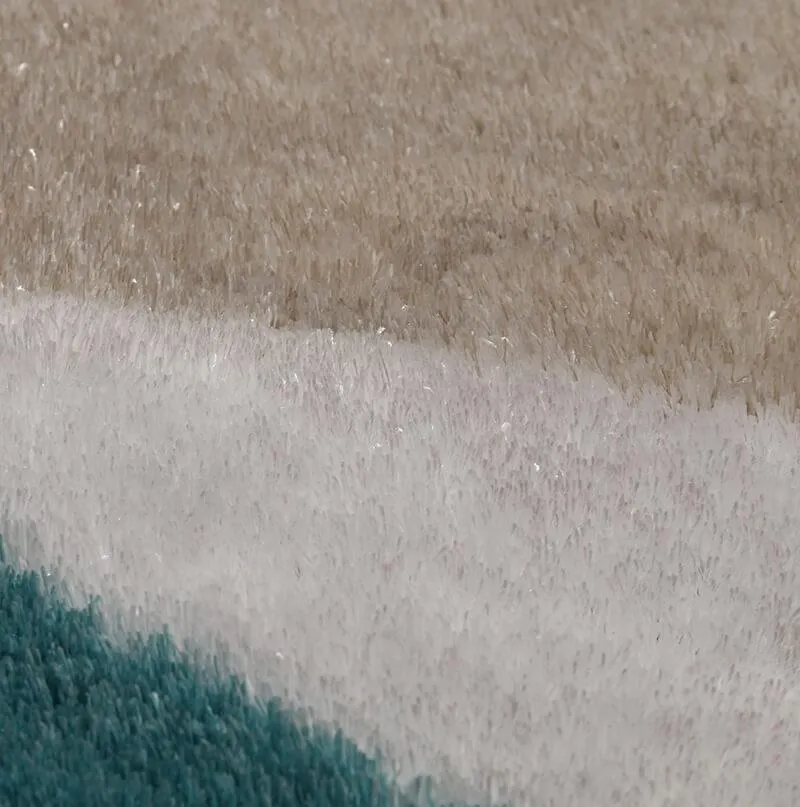 Aria Grey & Turquoise Soft Pile Shaggy Area Rug