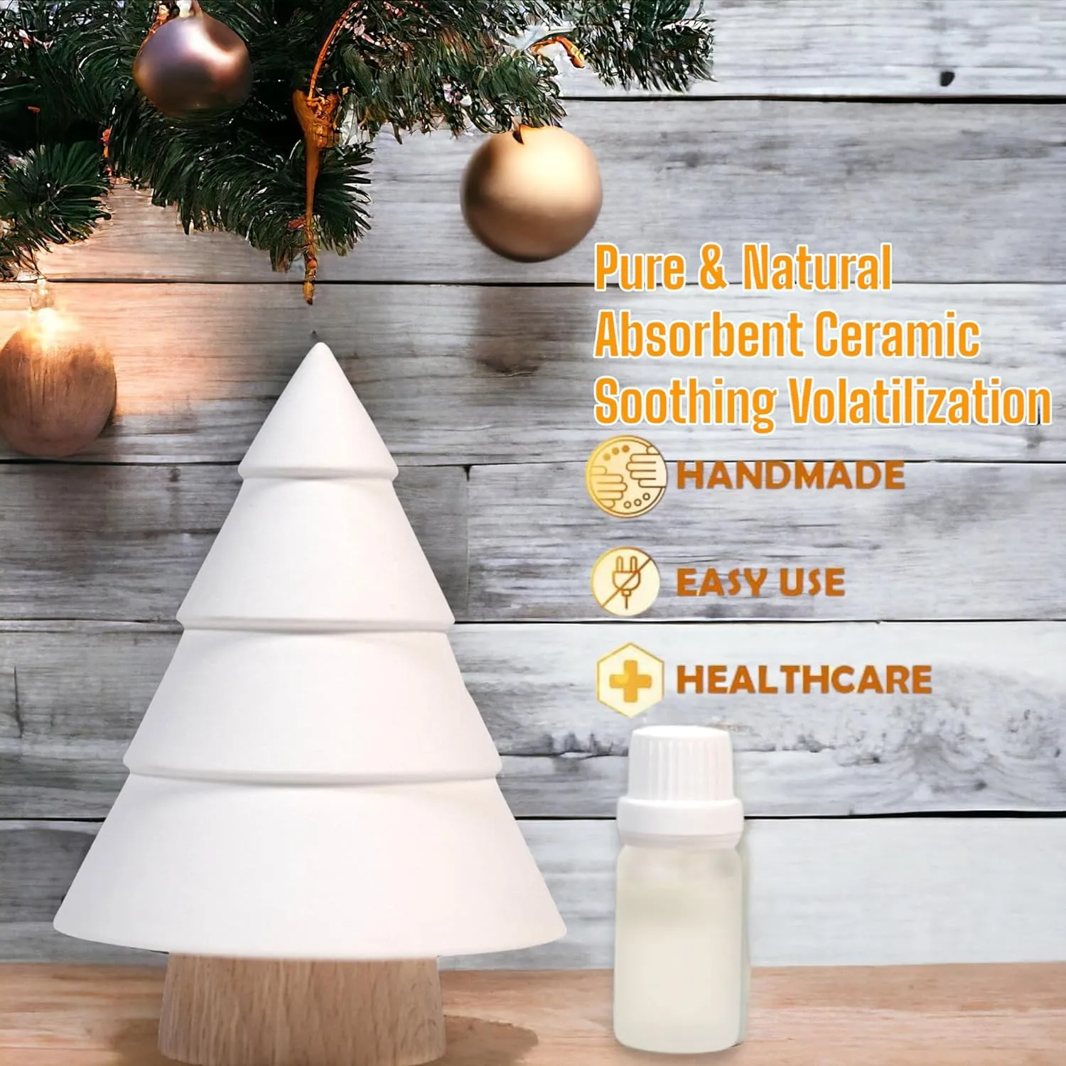 Aroma Diffusers Christmas Tree, Non-Electric Aromatherapy Fragrance, Ceramic Diffusers in Car or Desk Office Decor