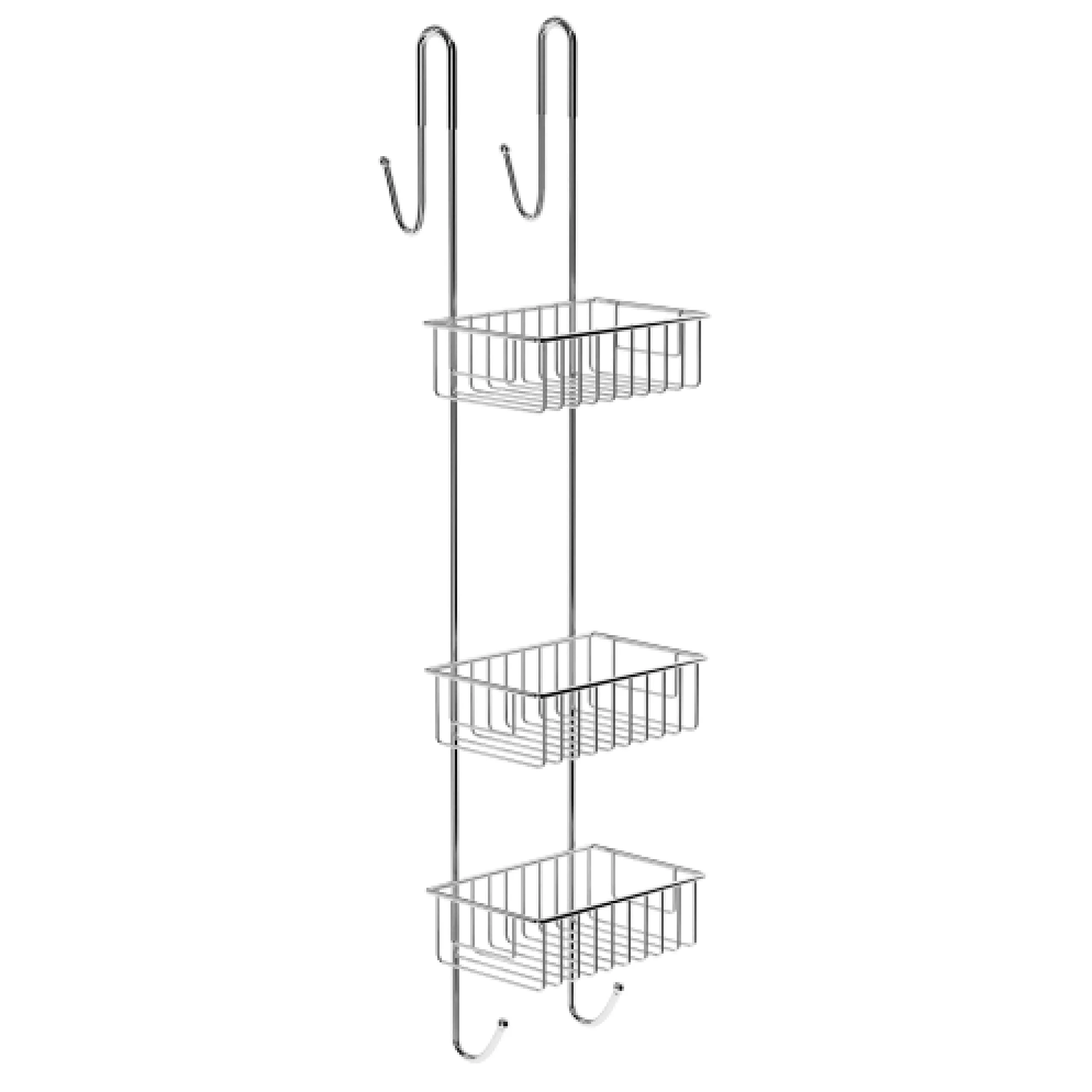 Bamodi Shower Caddy Hanging - 2-Tier Over Door Shower Basket Chrome-Plated - No Drilling