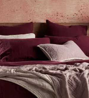 Beetroot 100% Linen Housewife Pillowcase