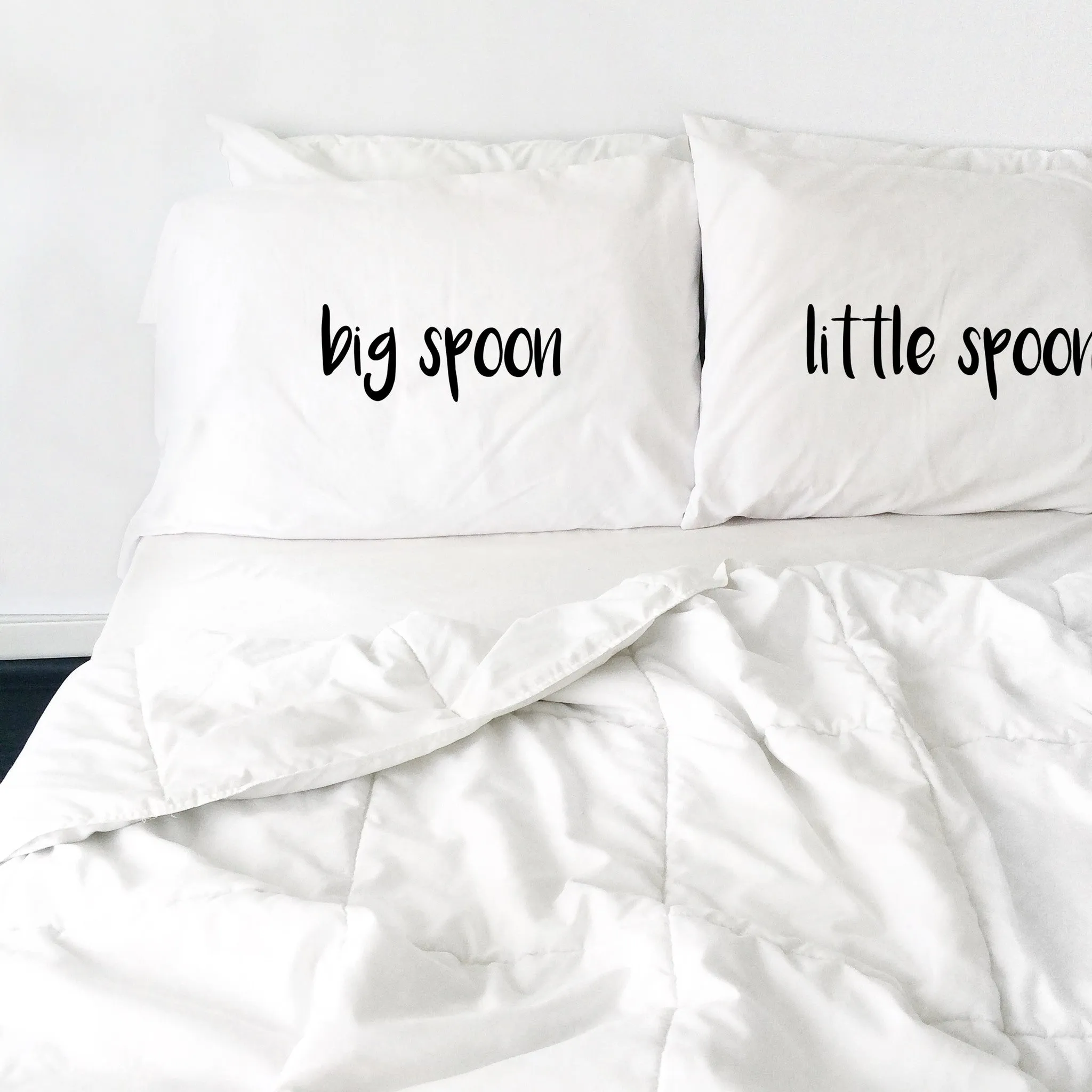 Big Spoon, Little Spoon Pillow Cases (Bold Font)