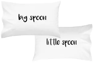 Big Spoon, Little Spoon Pillow Cases (Bold Font)