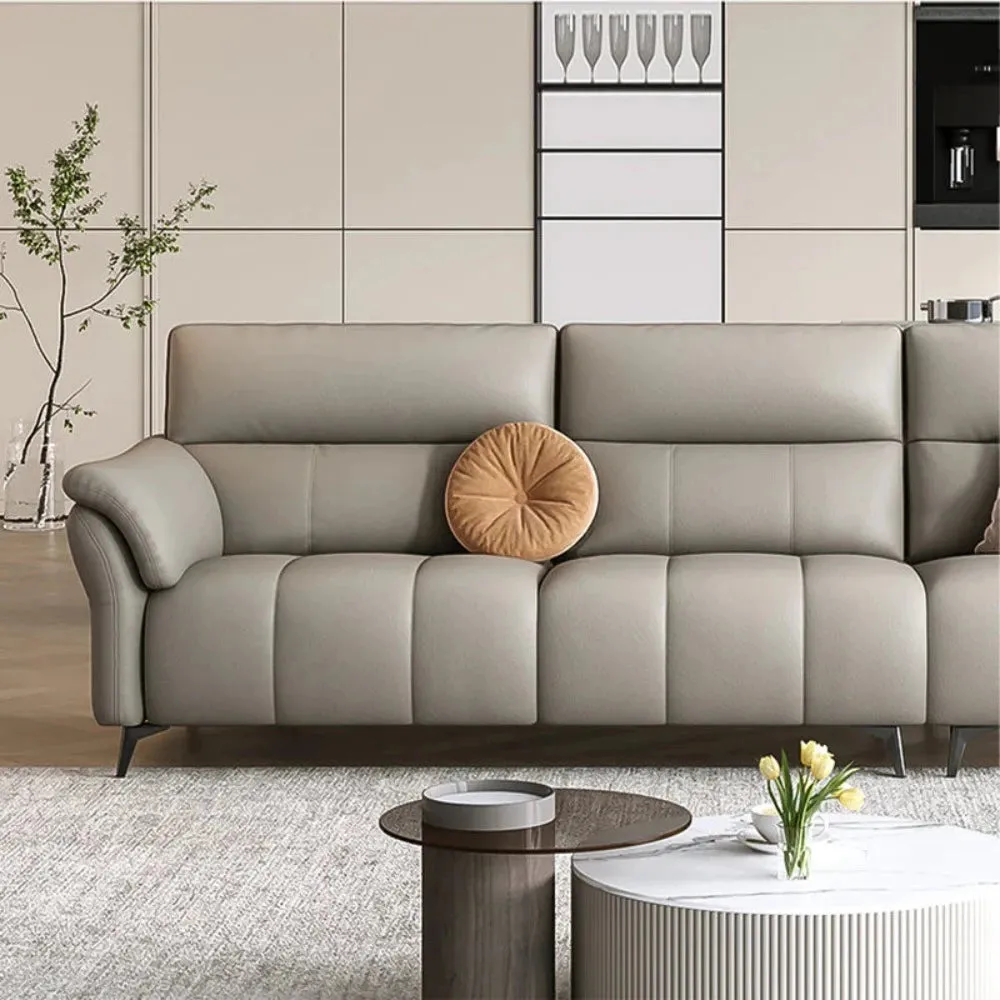 Candy Premium Modern Sofa Set in Off White Leatherette