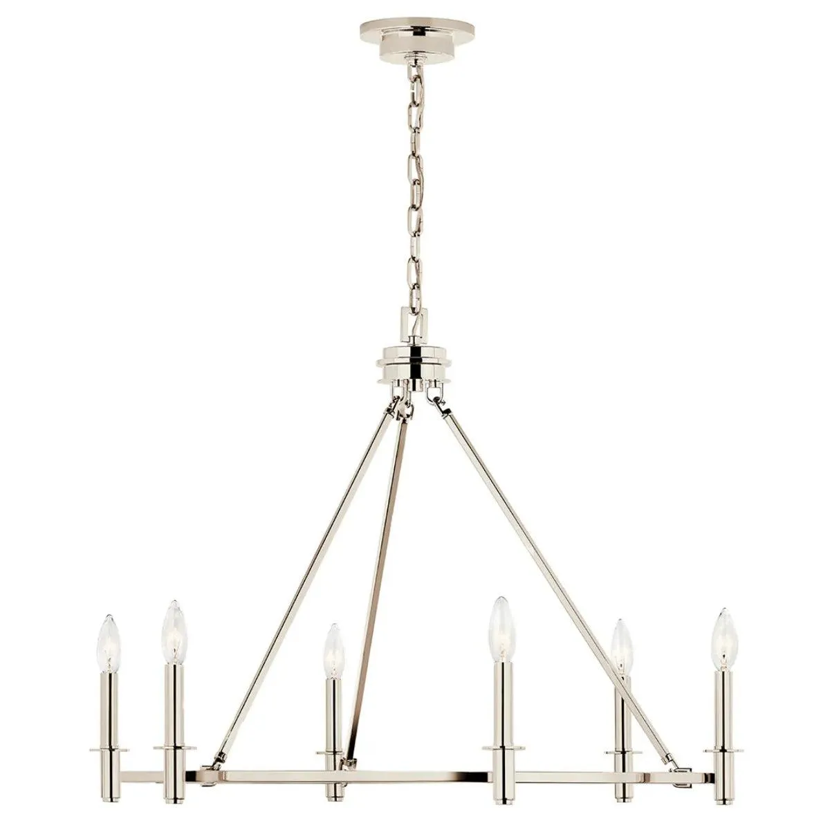 Carrick 32" 6-Light Chandelier 1-Tier, Polished nickel Finish