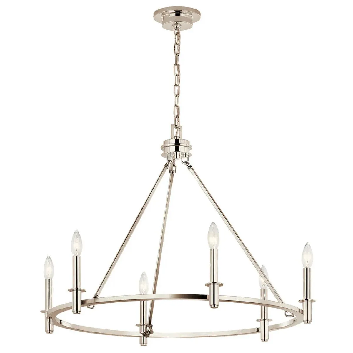 Carrick 32" 6-Light Chandelier 1-Tier, Polished nickel Finish