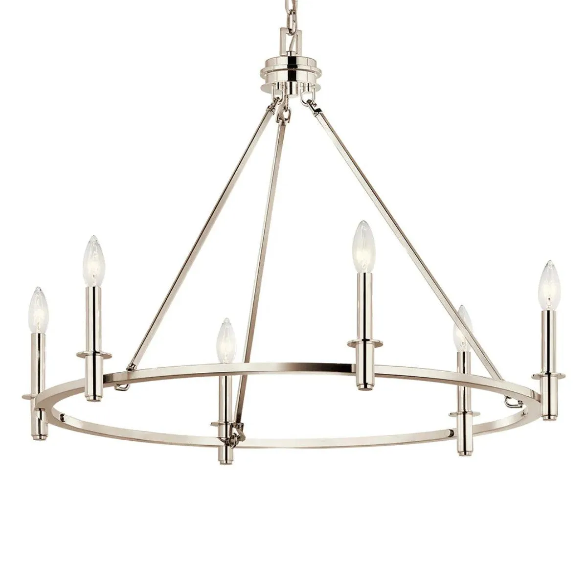 Carrick 32" 6-Light Chandelier 1-Tier, Polished nickel Finish