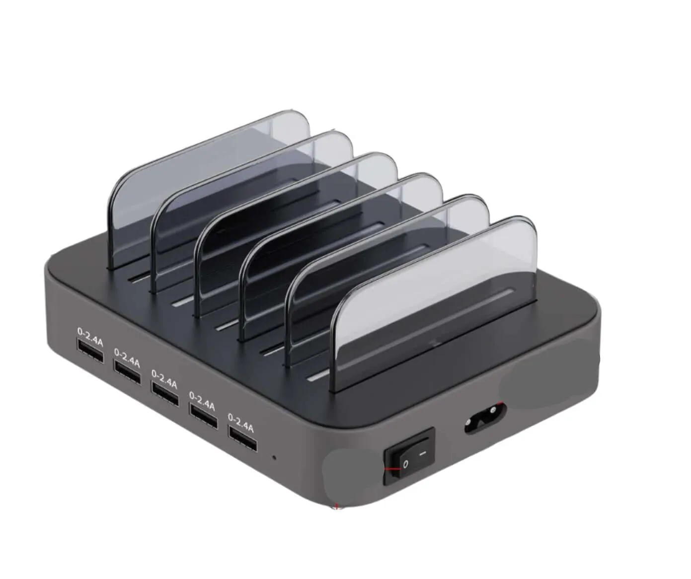 Charging Station for Multiple Devices,  5 Port Multi USB-A Charger Station