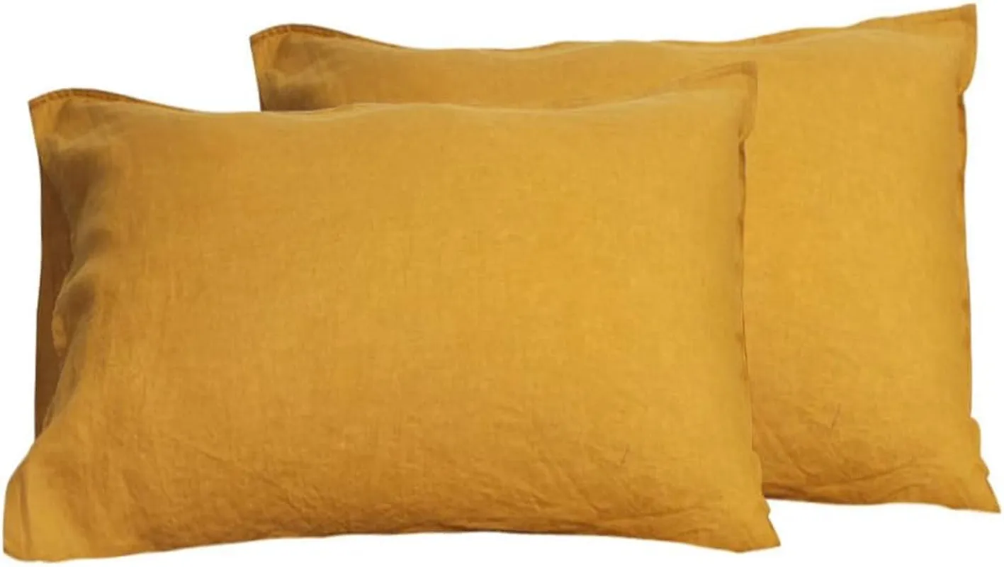 Comfort Oasis Solid 2Pcs 100% Linen Pillowcases