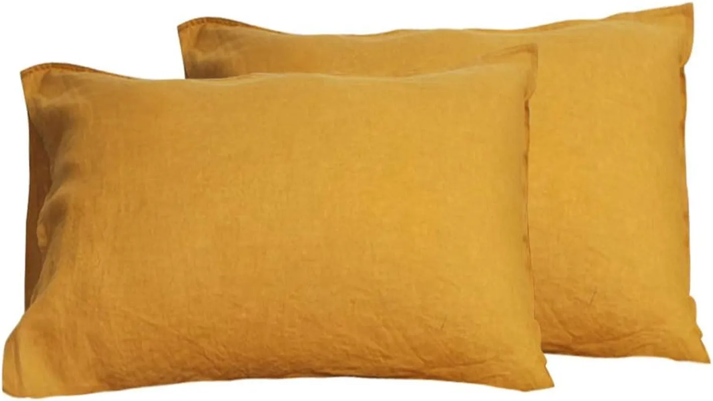 Comfort Oasis Solid 2Pcs 100% Linen Pillowcases