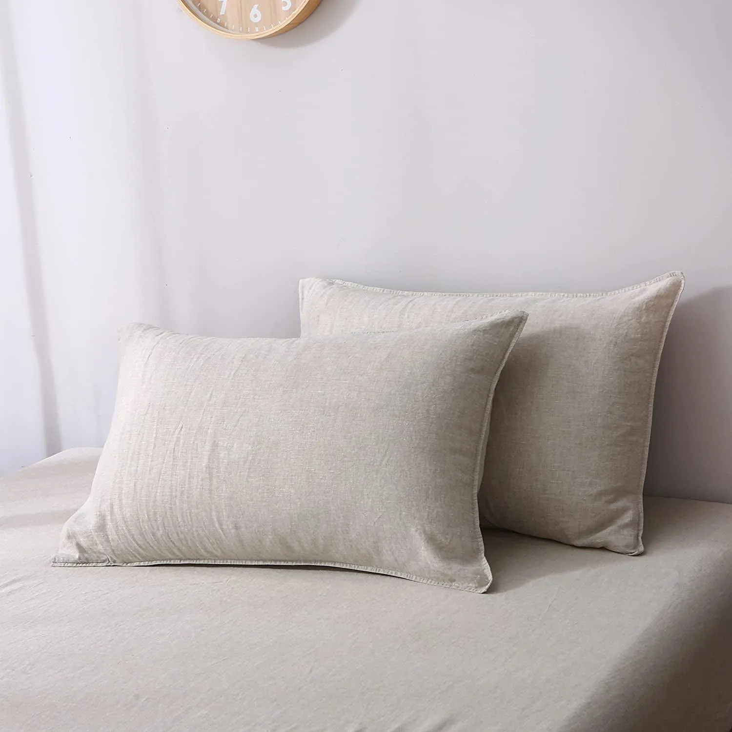 Comfort Oasis Solid 2Pcs 100% Linen Pillowcases