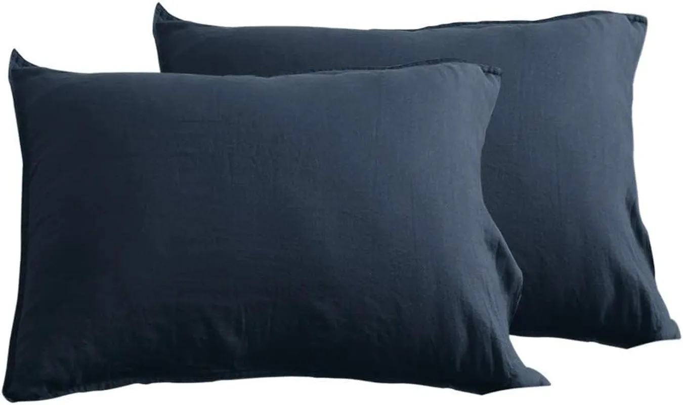 Comfort Oasis Solid 2Pcs 100% Linen Pillowcases