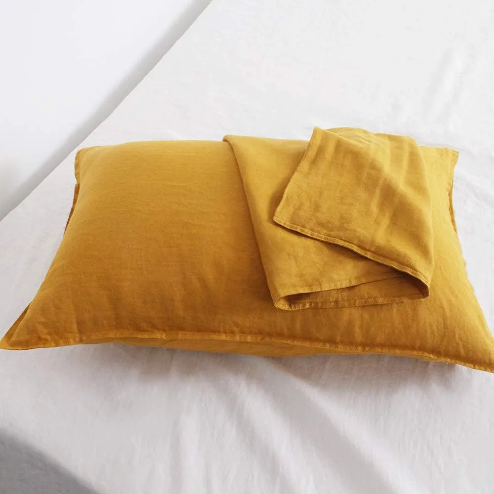 Comfort Oasis Solid 2Pcs 100% Linen Pillowcases