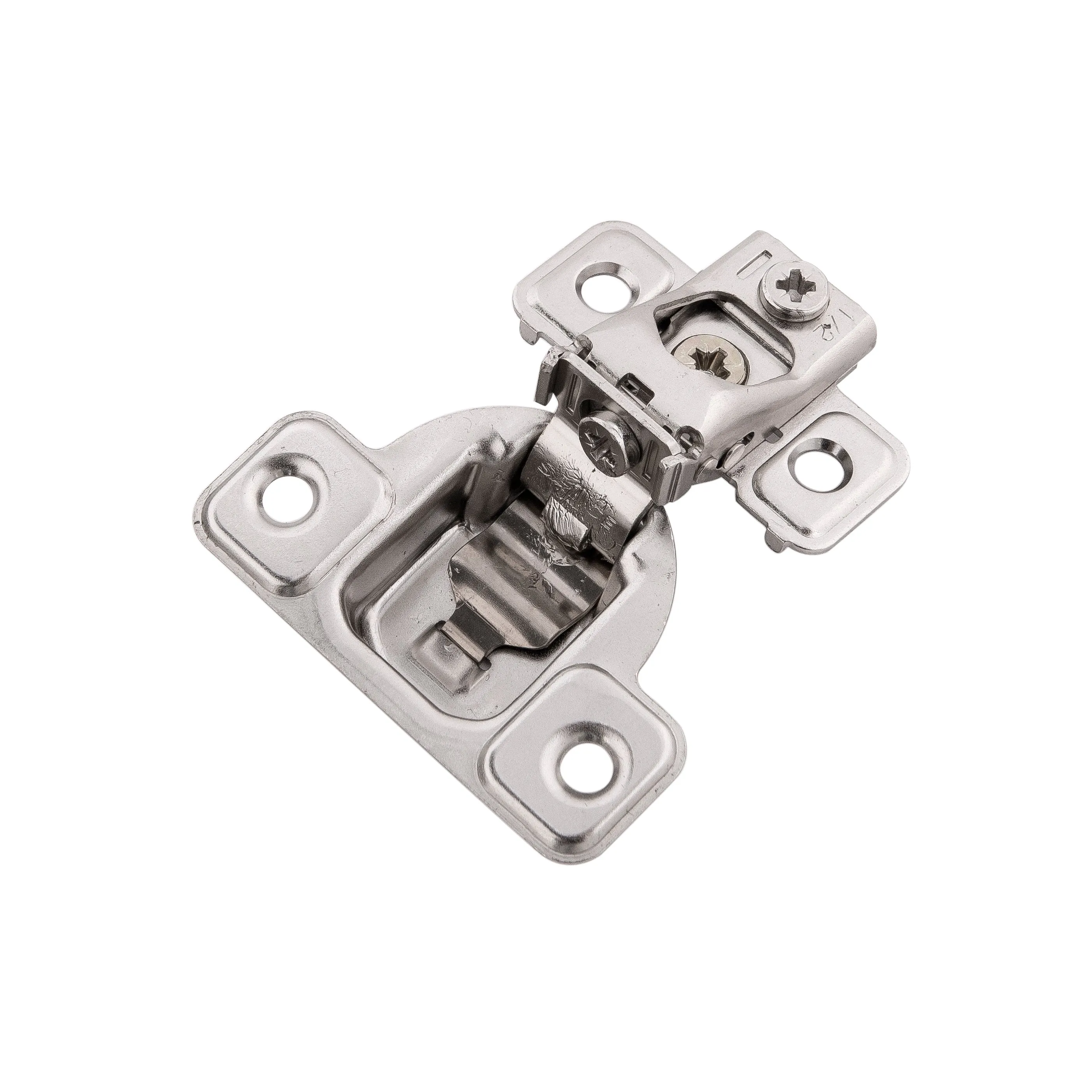 Concealed Self-Closing 1/2 In. Overlay Face Frame Polished Nickel Hinge (2-Pack)