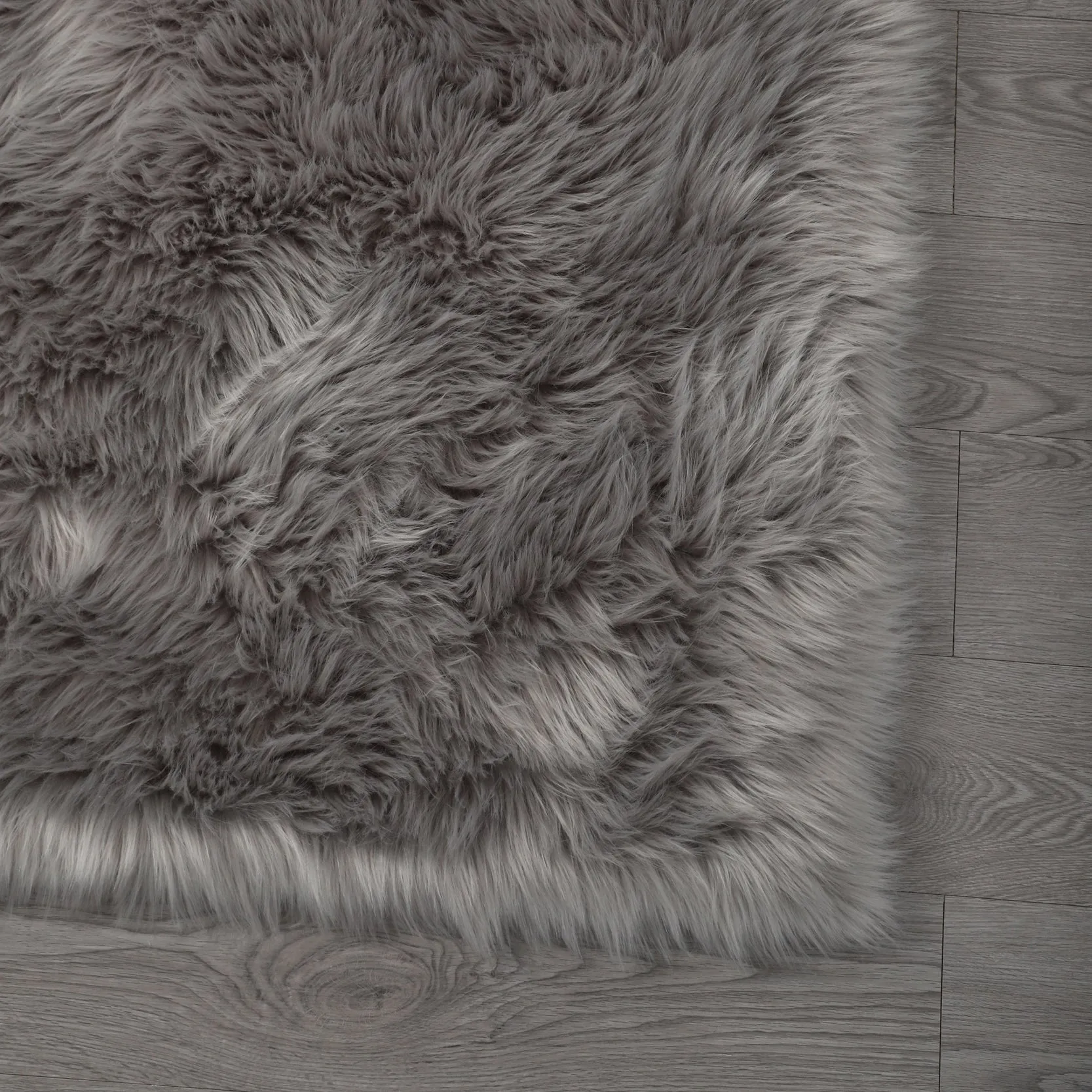 Cozy Ultra Soft Fluffy Faux Fur Light Grey Area Rug