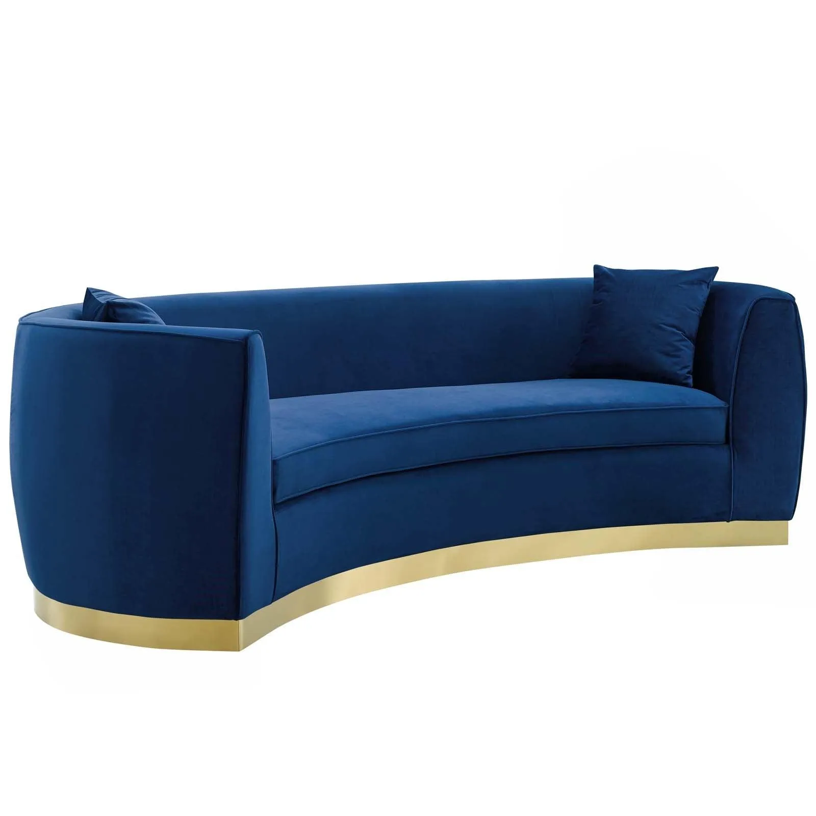 Curvy Velvet Sofa in Navy