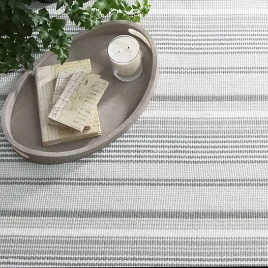 Dash & Albert Gradation Ticking Indoor/Outdoor Rug