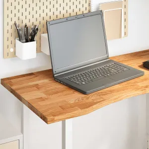 Desk Top Light Brown 100x60x2.5 cm Solid Wood Oak Rectangular