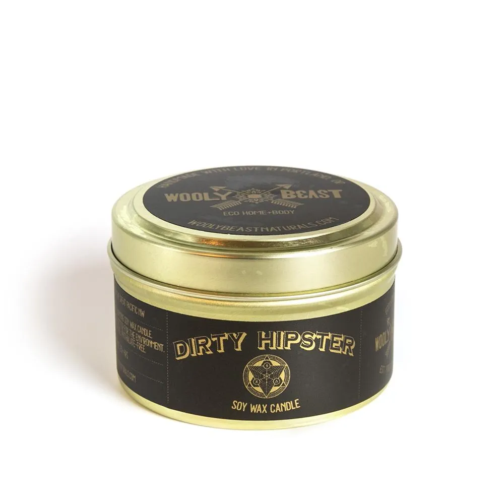 Dirty Hipster --- Soy Candle --- Patchouli, Cedarwood, Tobacco, Bergamot