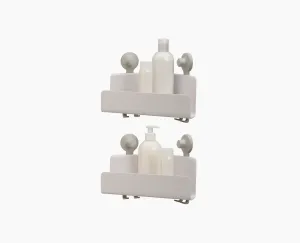 EasyStore™ 2-piece White Corner Shower Shelf Set