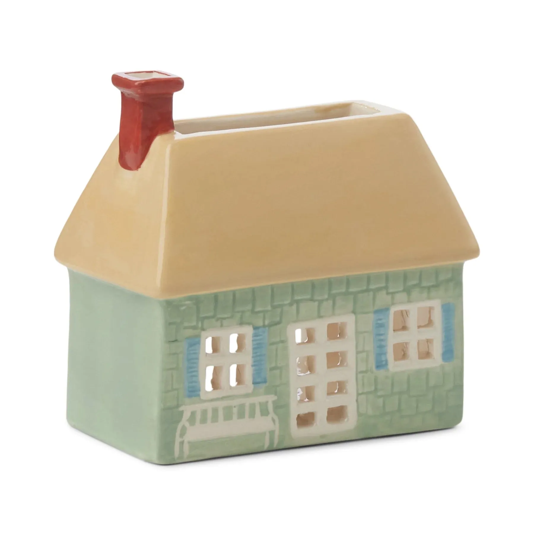 English Cottage Ceramic Incense & Tea Light Holder