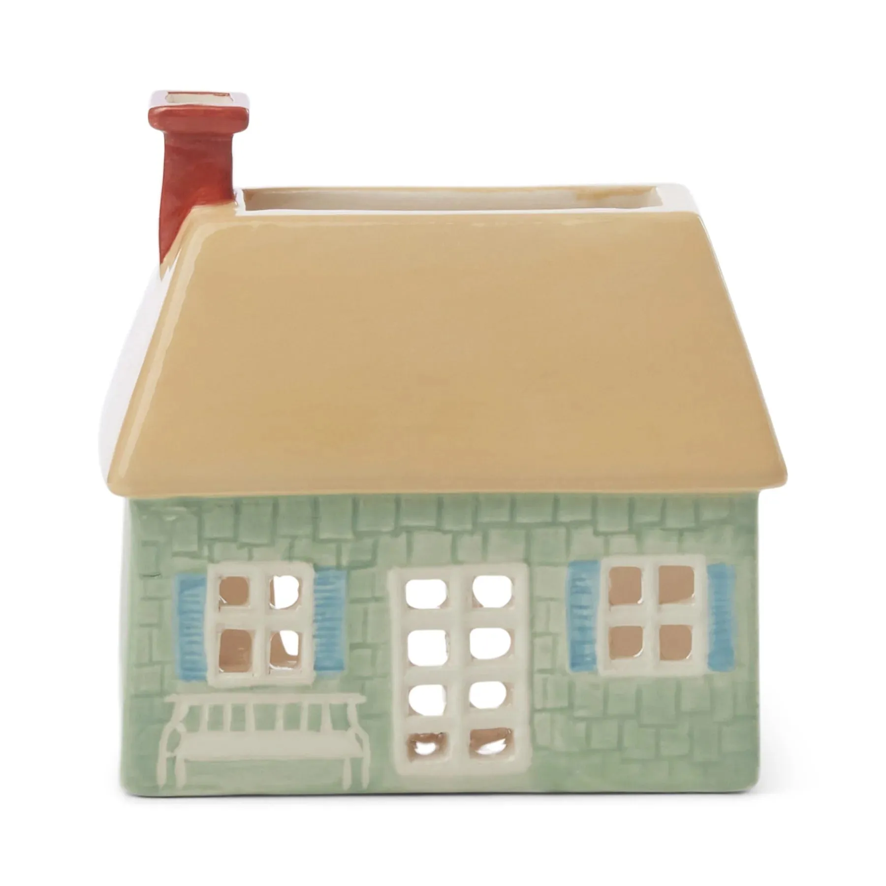 English Cottage Ceramic Incense & Tea Light Holder