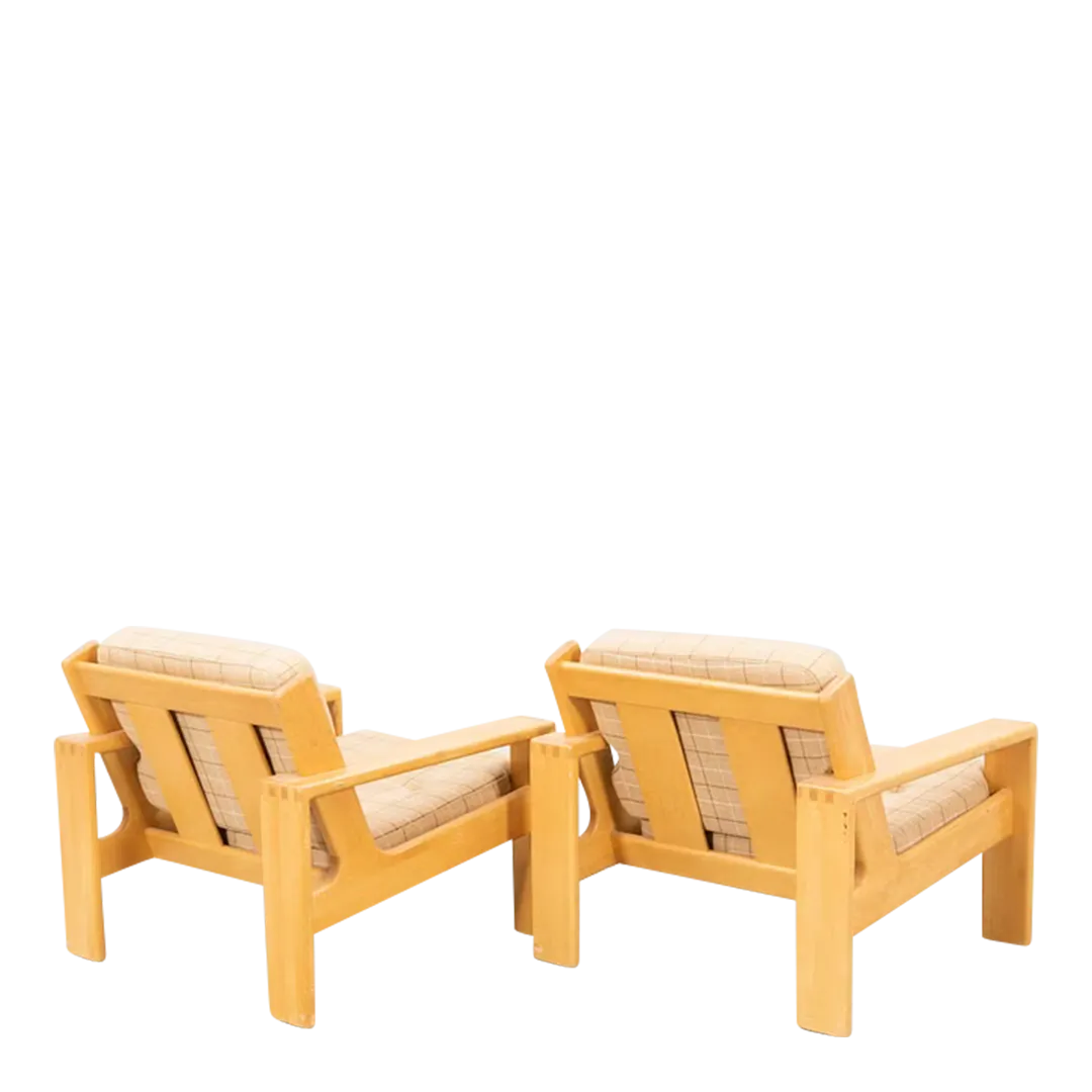 Esko Pajamies : pair 1970s "Bonanza" lounge chairs, Finland