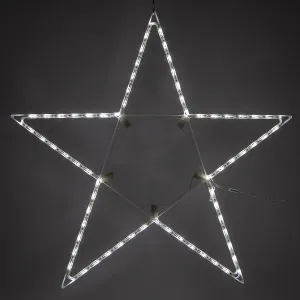 essential 32a?? Warm White LED Star Light, Fold-Flat Christmas Lighted Star, Outdoor Cool White 48'