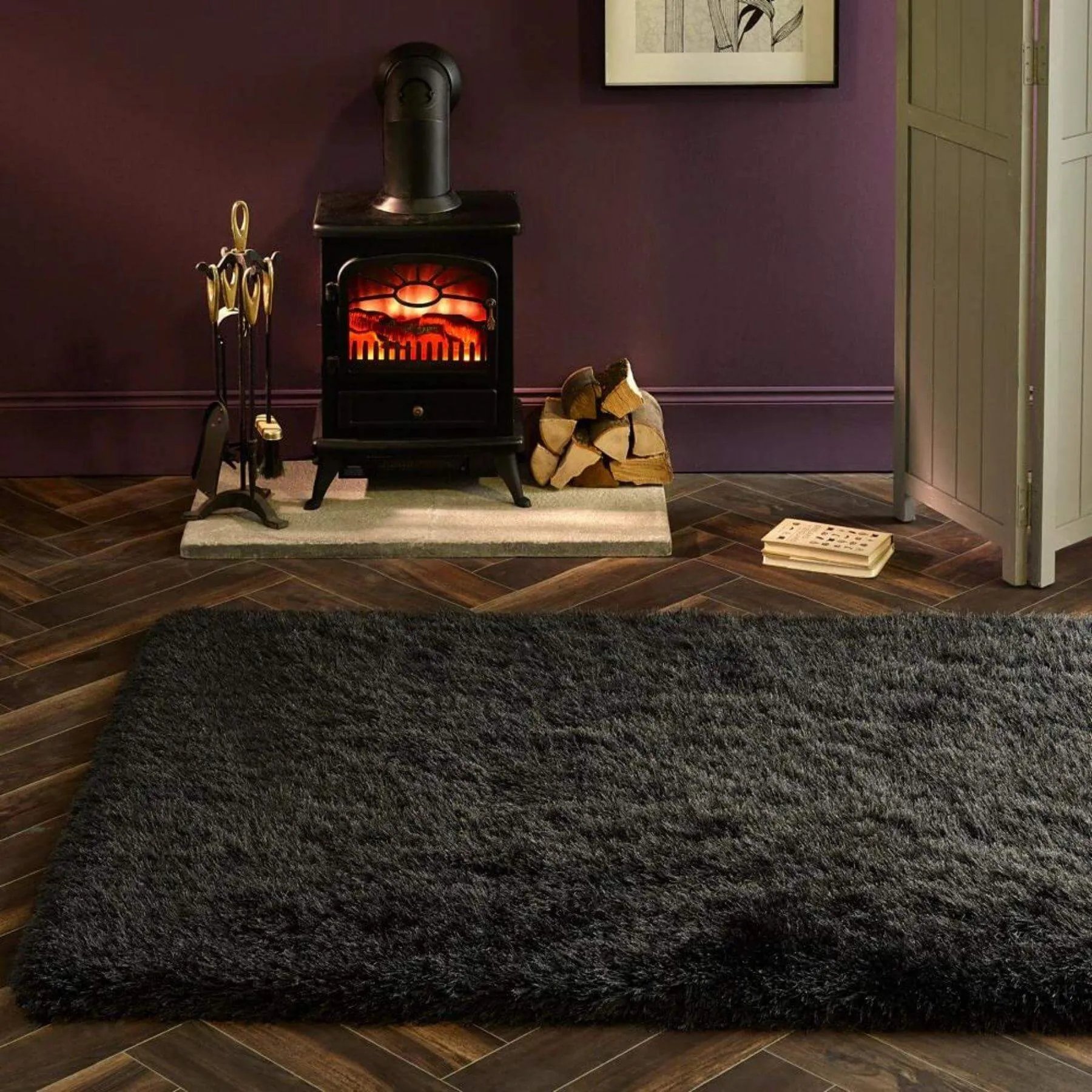 Extravagance Dark Grey Shaggy Rug