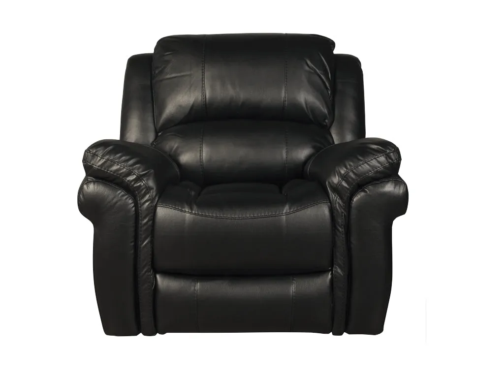 Farnham Black Leather Air Reclining Sofa Range by Annaghmore