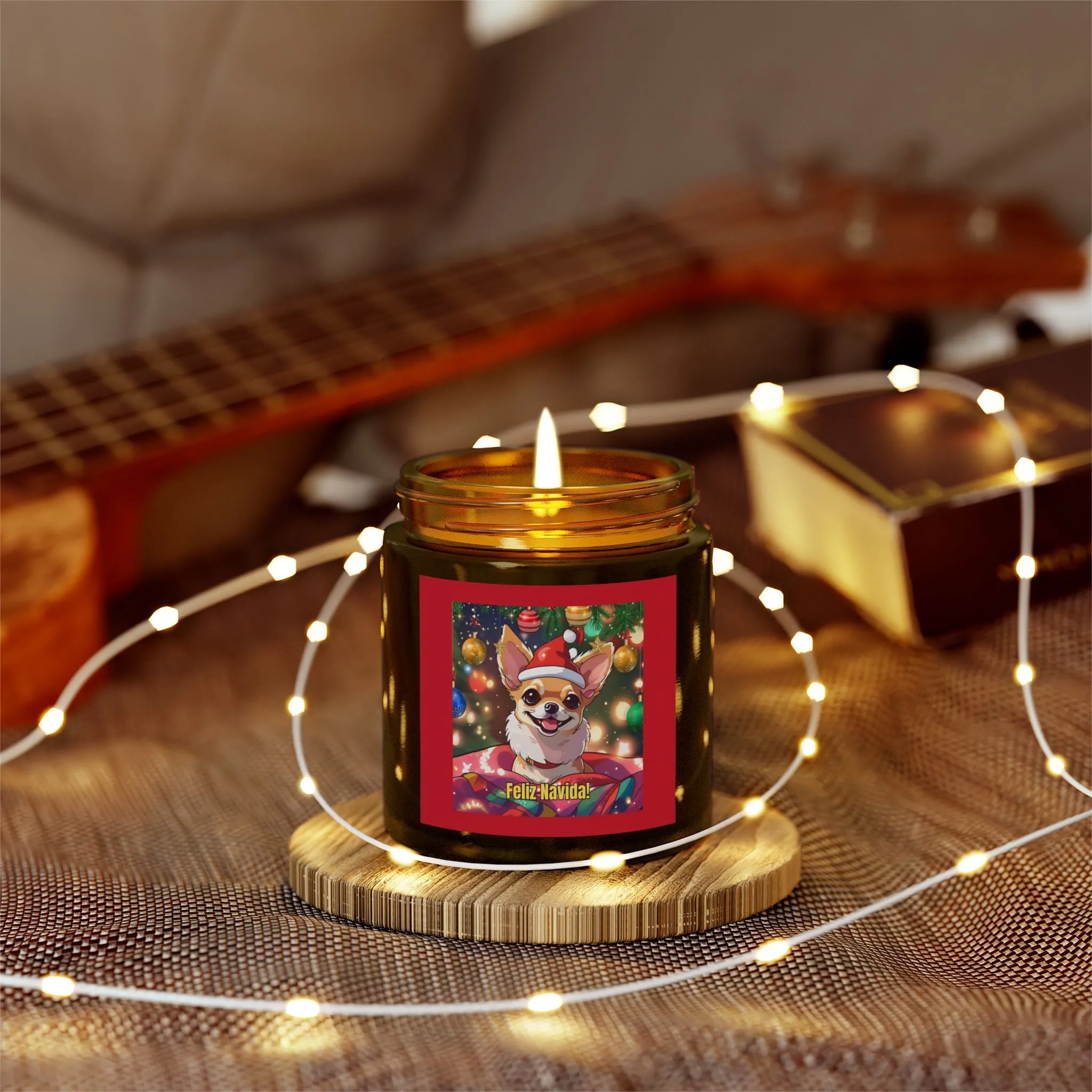 Festive Corgi Scented Candle - Feliz Navidad (4oz & 9oz)