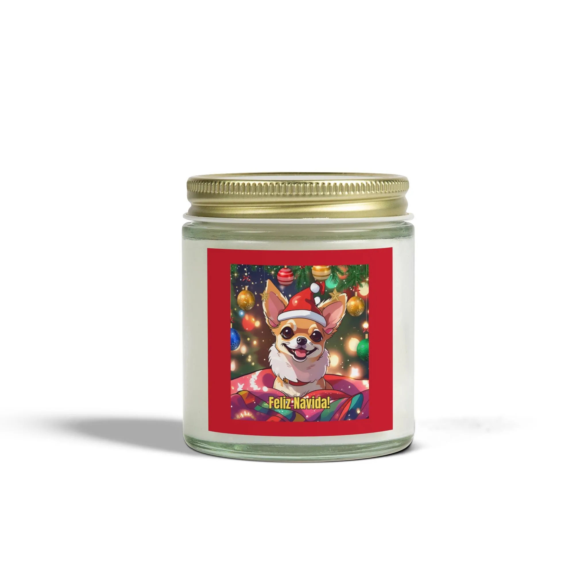 Festive Corgi Scented Candle - Feliz Navidad (4oz & 9oz)