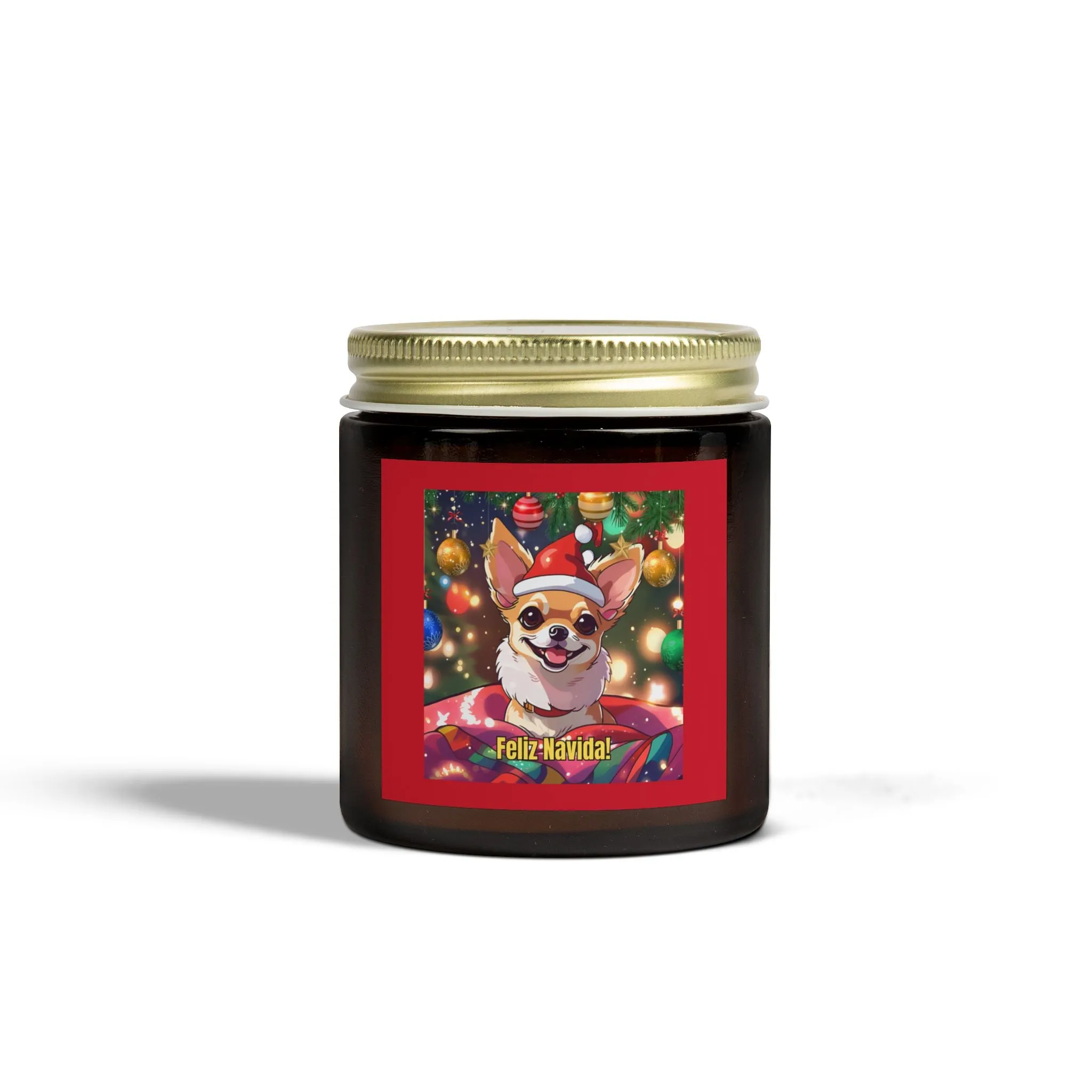 Festive Corgi Scented Candle - Feliz Navidad (4oz & 9oz)