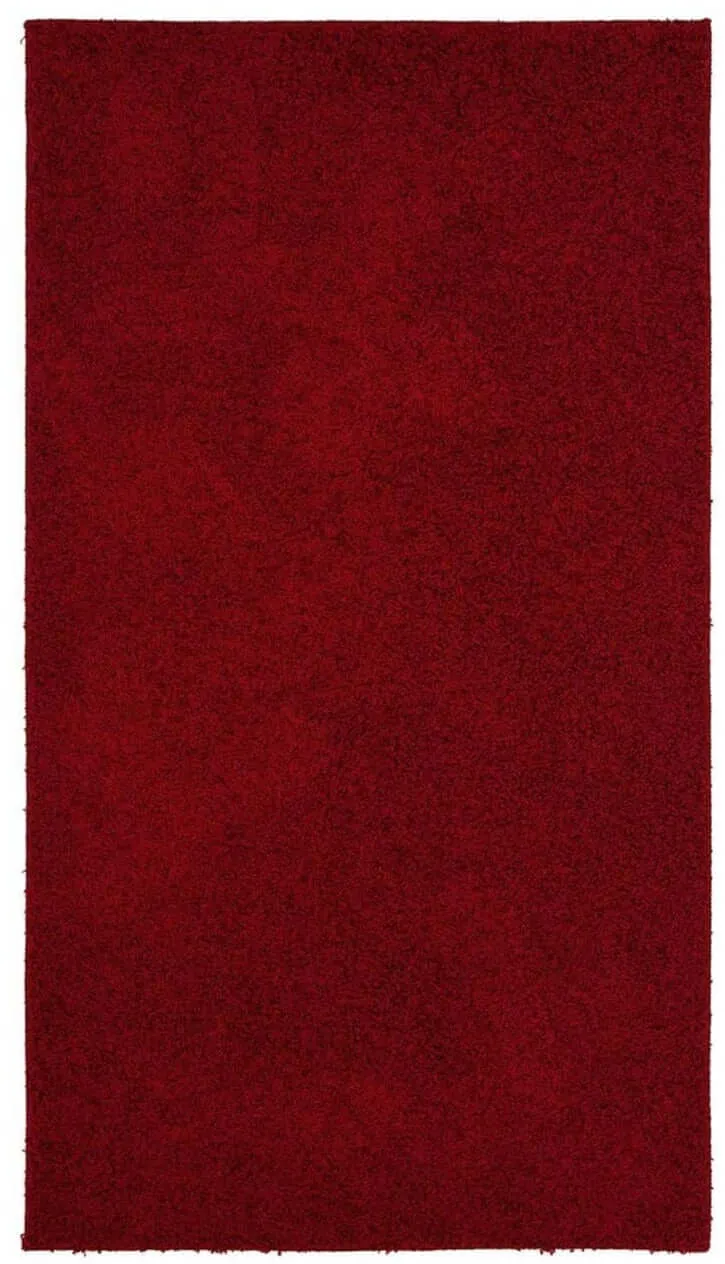 Fiji Maroon Red Washable Solid Shaggy Rug