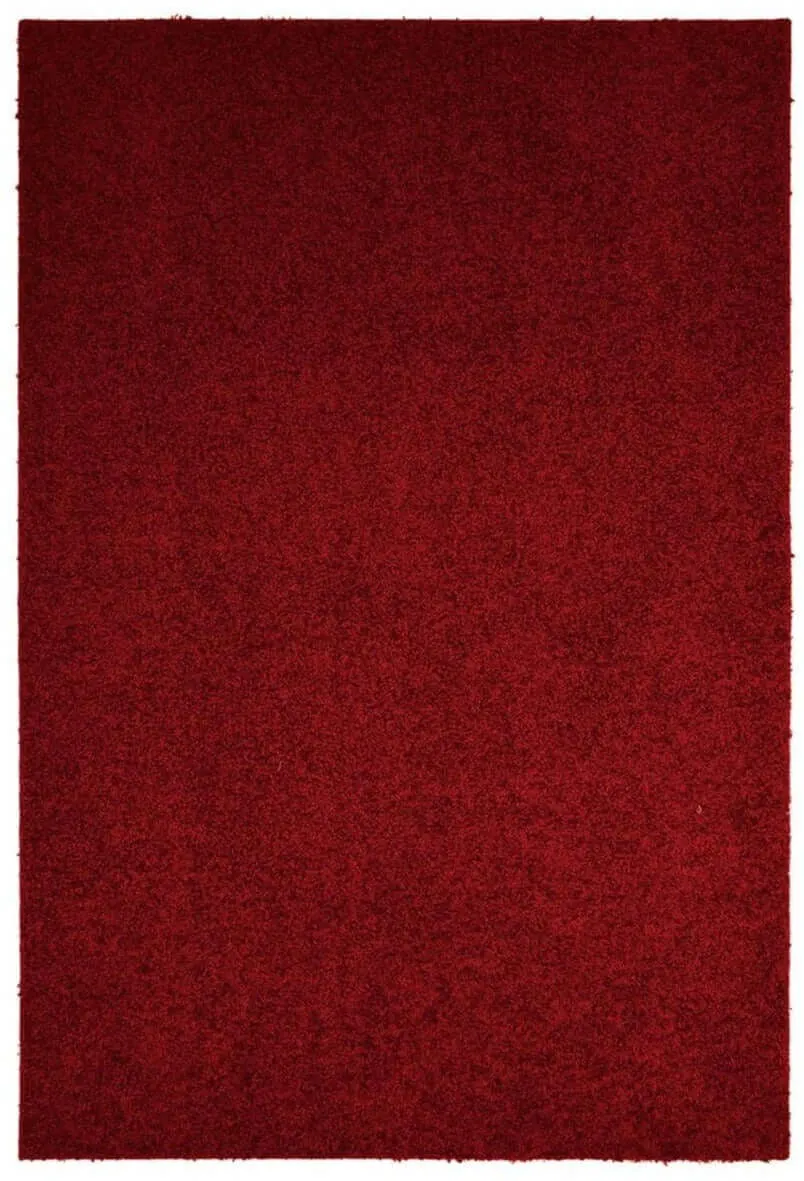 Fiji Maroon Red Washable Solid Shaggy Rug